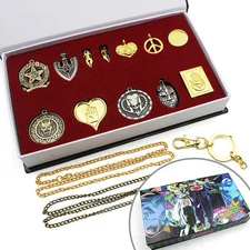 12PCS JoJo's Bizarre Adventure Necklace Pendant Cosplay Collectibles In Box
