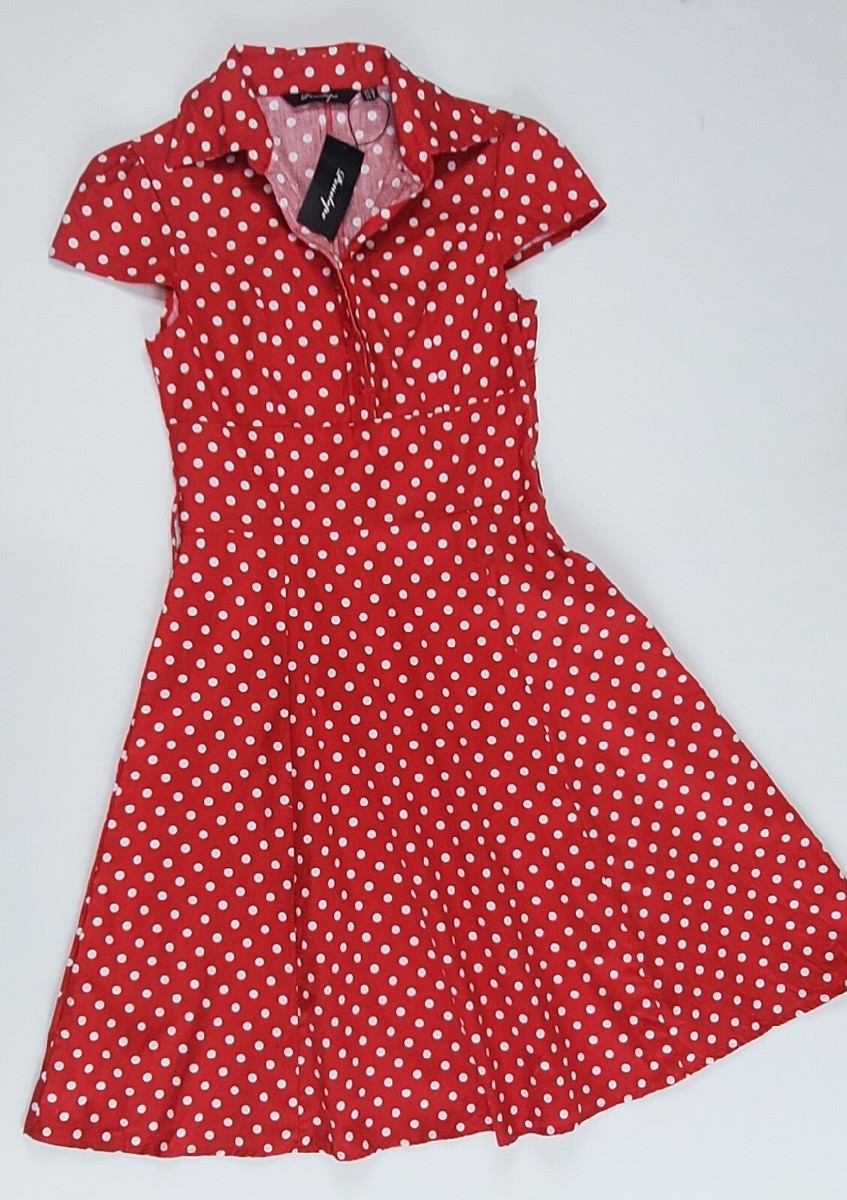 NWT Penelope Red And White Polka Dot Dress Size 6 | eBay