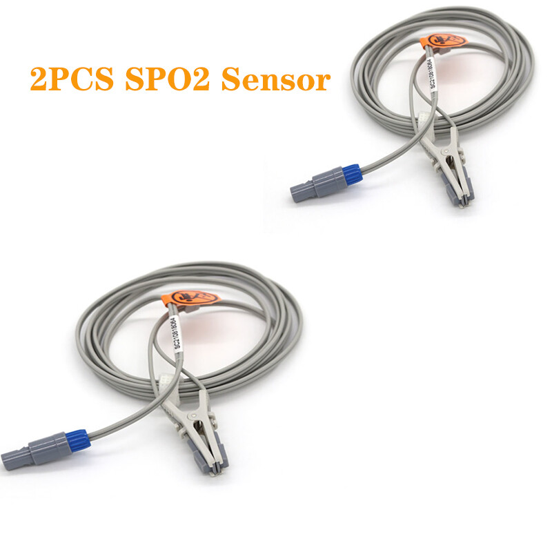 2Pc Adult/Pet Ear Clip Probe SpO2 Sensor Probe Compatible with CONTEC CMS60C/60D