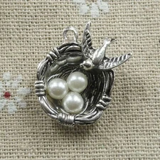 Free Ship 30 pcs tibetan silver bird's-nest charms 24x20mm L-023