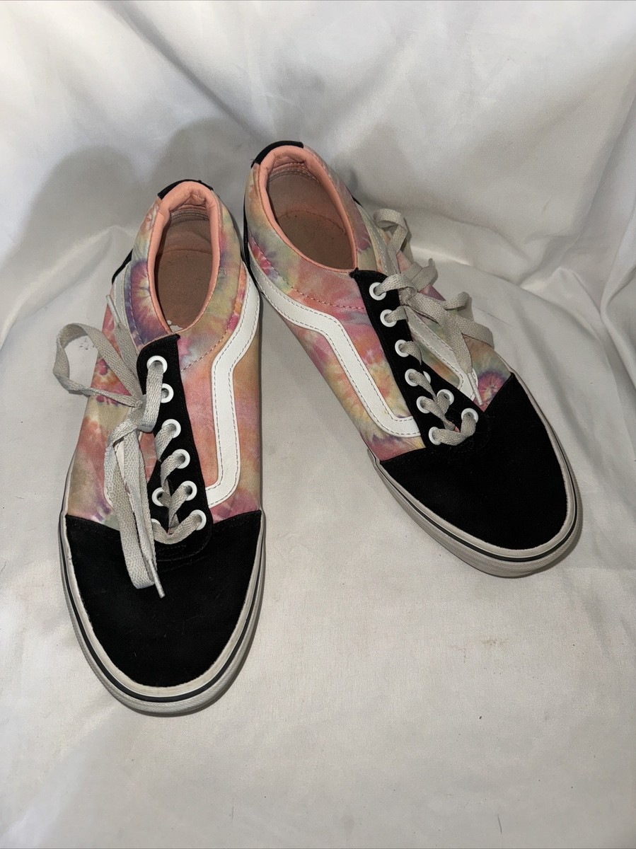 Vans Womens Ward Tie Dye Salmon Multicolor Canvas Skate Shoes Sneakers Sz