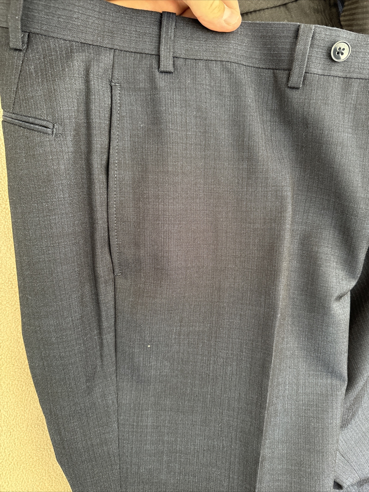 Calvin Klein Extreme Slim Fit Mens Suit 42R 35x31.5 Black Blue Check 2 Pieces