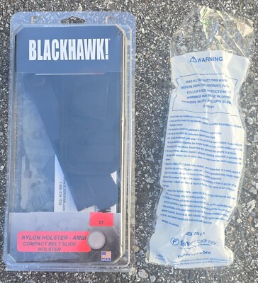 BLACKHAWK Belt Slide Holster  Ambi Small Autos: 22 25 380  + Pair Safety Glasses