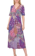 MSK Womens Mixed-Print Twist-Fron Cobalt S  MSRP: $79.00