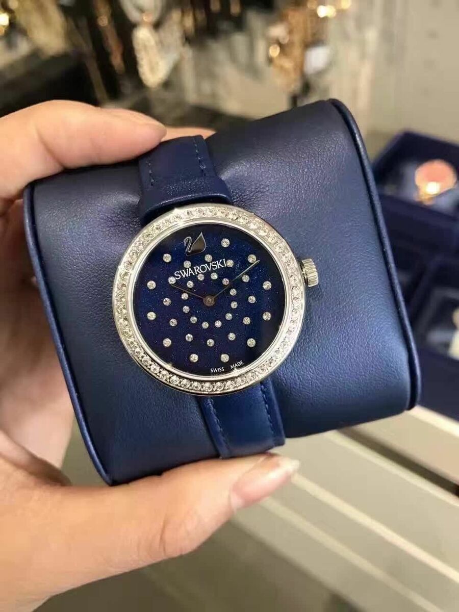 Swarovski Women's Daytime Blue Leather Strap Watch - 5235485 Swarovski Women's Daytime Blue Leather Strap Watch - 5235485