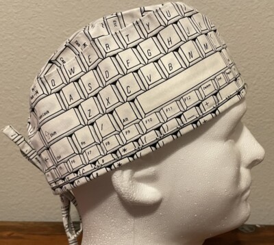 Computer Keyboard Scrub Hat Chemo Cap