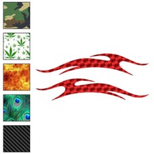 Pair Tribal Flame Pinstripe, Vinyl Decal Sticker, 40 Patterns  3 Sizes, 7413