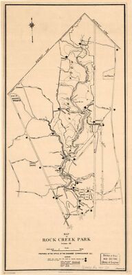 12'' x 24'' 1911 Map of Rock Creek Park