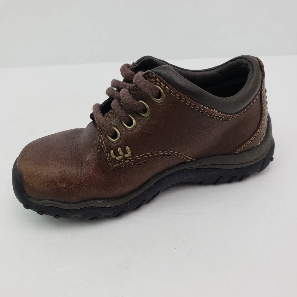 Timberland ребенка ясельного возраста мальчика Sz 7,5 коричневый кожаный шнурует вверх повседневные туфли 45832 0327 - Изображение 3 из 4