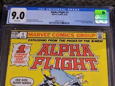 Alpha Flight #1 (1983) CGC 9.0 white pages KEY 1st Puck & Marrina