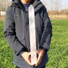 4.9LB A+ Natural White Quartz Obelisk Crystal Tower Point Wand Healing.X6853