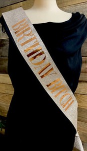 Sash 'Birthday Bitch' Glitter with Diamond Colored Stone Closure Gold Sparkle