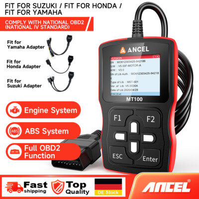 Ancel MT100 Motorrad Diagnosegerät OBD2 Scanner Fehlerauslesegerät für Honda