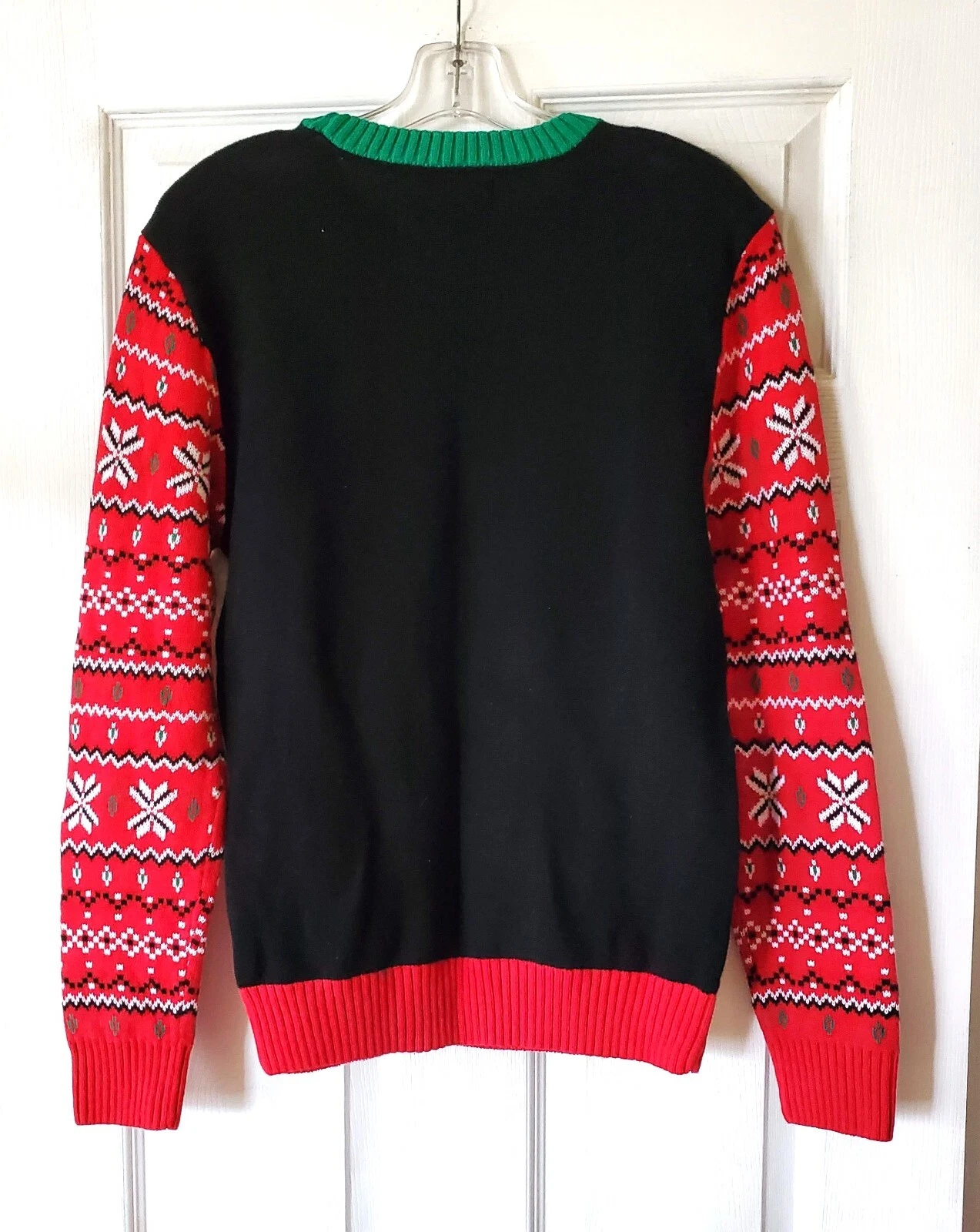 UGLY CHRISTMAS SWEATER POLAR BEAR LET IT GLOW RED WHITE AND BLACK SIZE S