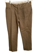 Banana Republic Kahki Size 6 Pants Cuffed Hem Stretch