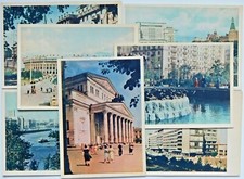 Postcards MOSCOW PRAVDA USSR 1957 Vintage Color Set of 7 Collectible