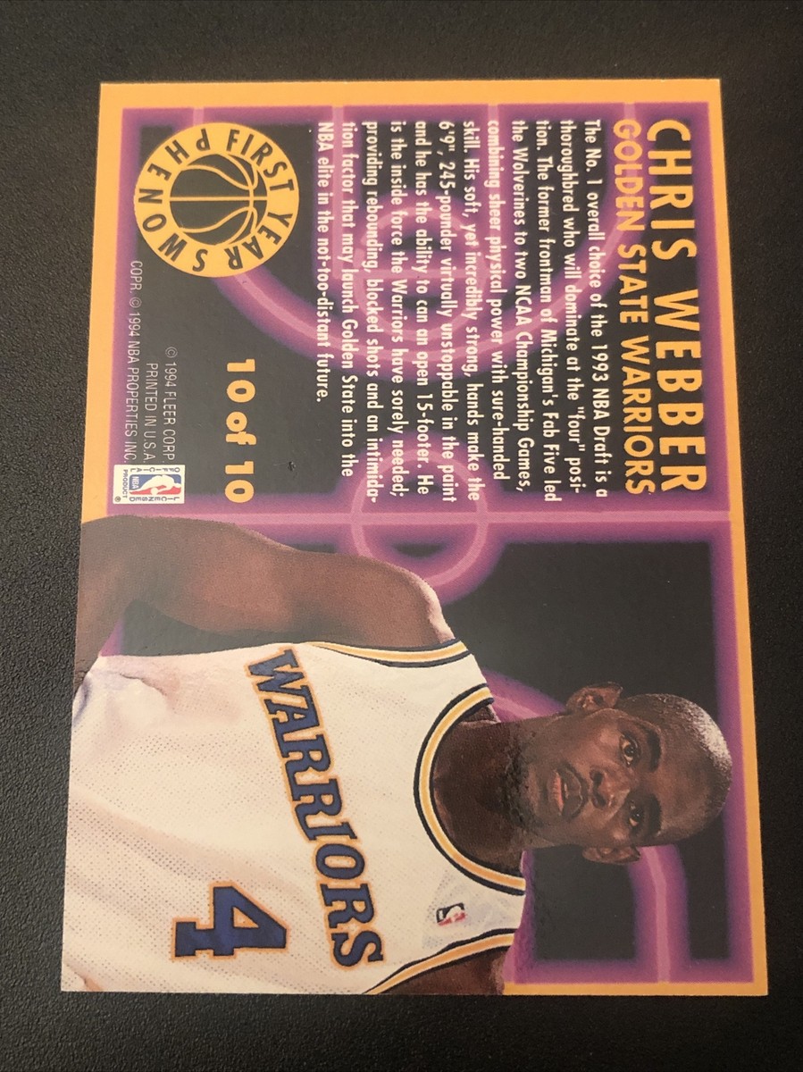 1993-94 Fleer Chris Webber First Year Phenoms #10 | eBay