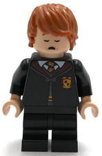 Lego New Ron Weasley Black Gryffindor Robe Sleeping Awake Harry Potter
