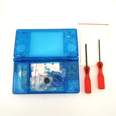 Clear Blue Replacement Housing Cover Full Set Case With Button For Nintendo DSi