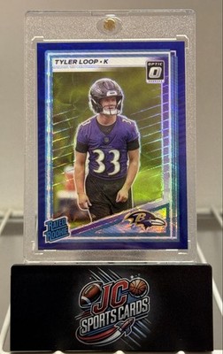2025 Panini Donruss Tyler Loop #382 Optic Preview Blue Scope Prizm RC Ravens