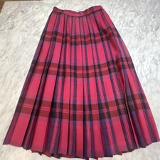 Vintage Evan Picone Skirt Size 10 Worsted Wool Pleated Plaid Maxi School Girl
