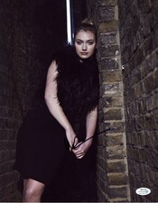 Imogen Poots Signed Autographed 11x14 Black Feather Dress Photo ACOA