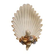 RARE Vintage Capodimonte Style Centerpiece Bowl With Raised Pedastel And Cherub