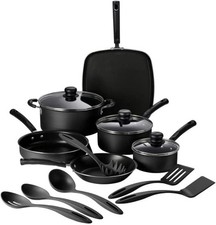 Tramontina Primaware 15-Piece Non Stick Cookware Set with Lids and Utensils, Alu