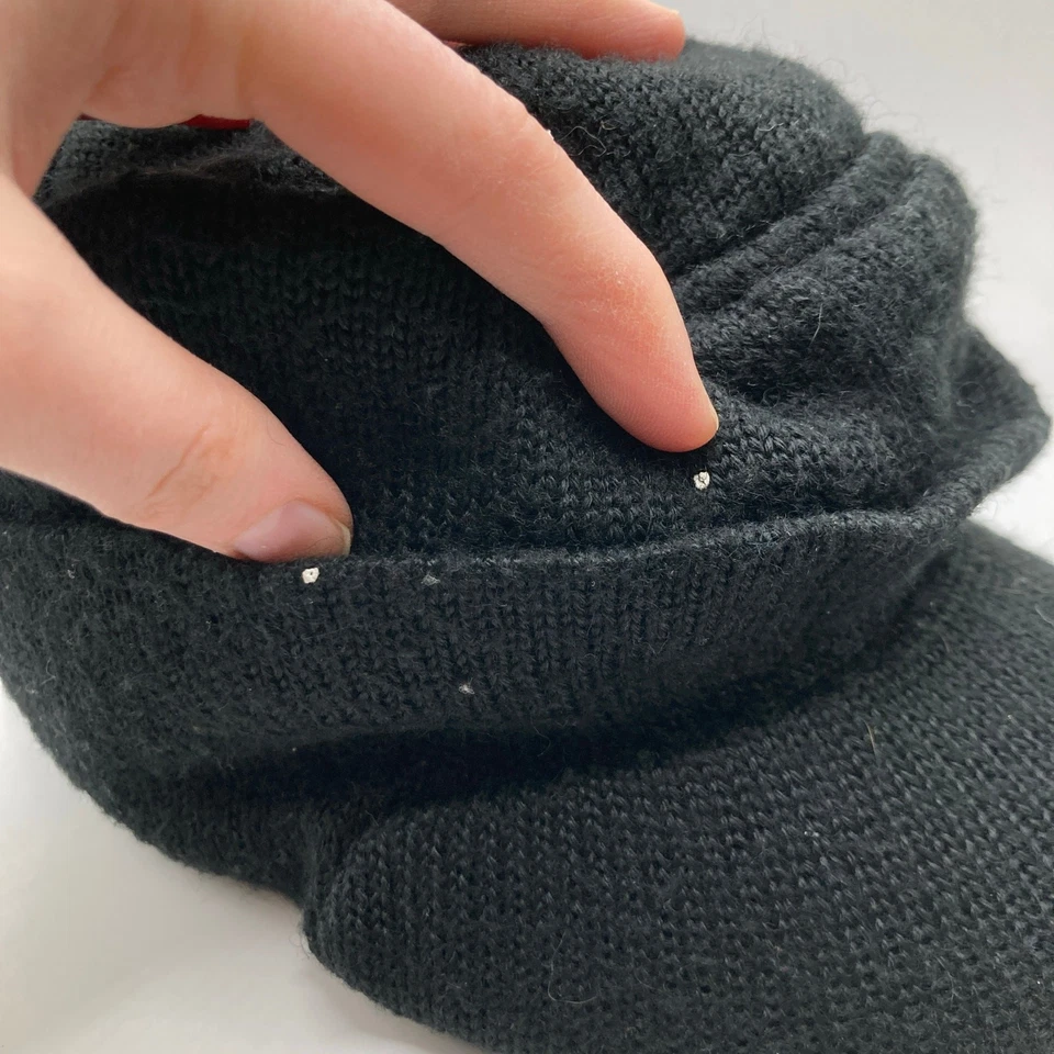 Carbón Adulto OS Negro Mezcla de Lana Radar Visera Ala Tejido Gorro Utilidad Exterior Foto 4 de 4