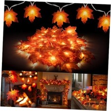 Thanksgiving Maple Leaf String Lights, Total 20FT 40 LED Battery 2 Pack