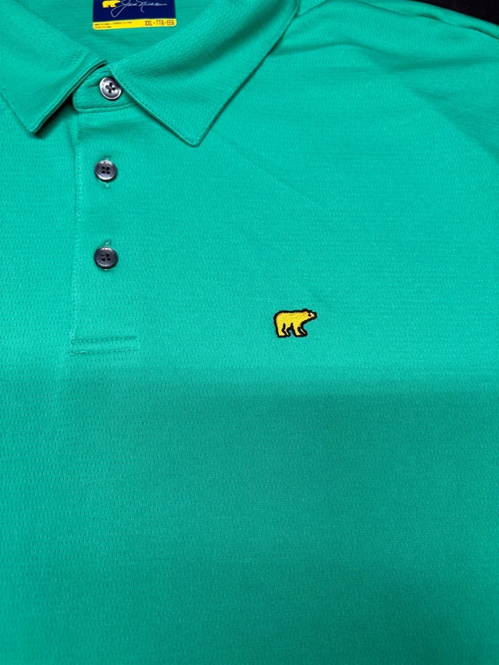 Jack Nicklaus Mens Pullover Knit Short Sleeve Green Poly Polo Shirt 2X 2XL XXL - Image 2 of 3