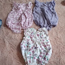 Brand Lot of 3 Baby Rompers 3-6 Months Cotton Floral Multicolor