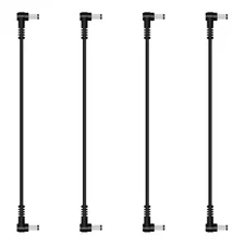4-Pack 1ft 5.5mm x 2.5mm Male to Male DC Power Cable, 90 Degree Right Angle P...
