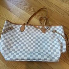 Autentico Louis Vuitton Damier Monogramma Azzurro Mai Completo MM