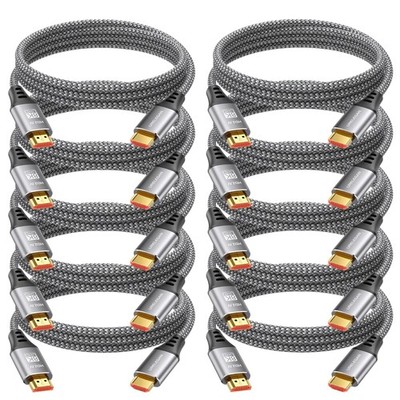 URELEGAN 8K 4K HDMI Cable 6FT 10-Pack, HDMI to HDMI Cord 4K@120Hz/144Hz, 8K@6...