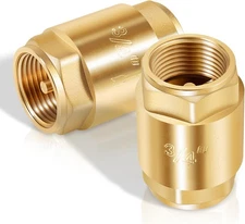 3/4"NPT One Way Brass In-Line Check Valve Female Pipe Thread, #20403LF (2-Pack)