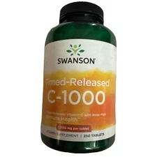 Swanson Timed-Release Vitamin C Rose Hips 250 Tablets 1,000 mg Exp 1/27