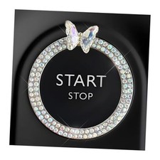 Bling Ring Emblem Car Accessories, Sparkling Butterfly Car Buttons and AB, 1PCS