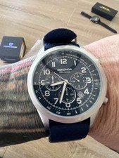 Sekonda Men s Chronograph 100m Quartz Watch Blue Dial Blue Nylon Strap