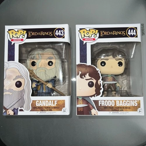 Funko Pop! : The Lord of the Rings Gandalf #443 & Frodo Baggins #444 Lot of 2