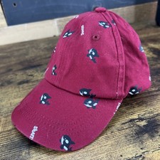Sea World Shamu Whale Boys Maroon Adjustable Hat Baseball Cap - Small Stain