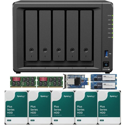 Synology DS1525+ 16GB RAM 10GbE 1.6TB Cache 30TB (5x6TB) Synology Plus Drives