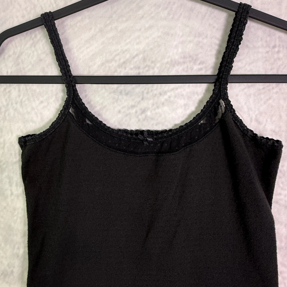 Camiseta sin mangas Y2k Lei negra con ribete de encaje para mujer talla L Elena Gilbert hada grunge gótico Foto 2 de 4