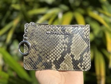 Michael Kors Jet Set Travel Small Coin Pouch ID Key Holder Wallet Exotic Olive