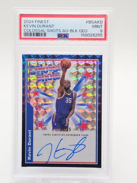 Kevin Durant 2024-25 Topps Finest Colossal Auto Black Geometric /25 PSA 9 Q0902