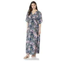 Jessica Simpson Floral Pink Green Maternity Wrap Maxi Dress Size Medium NWT