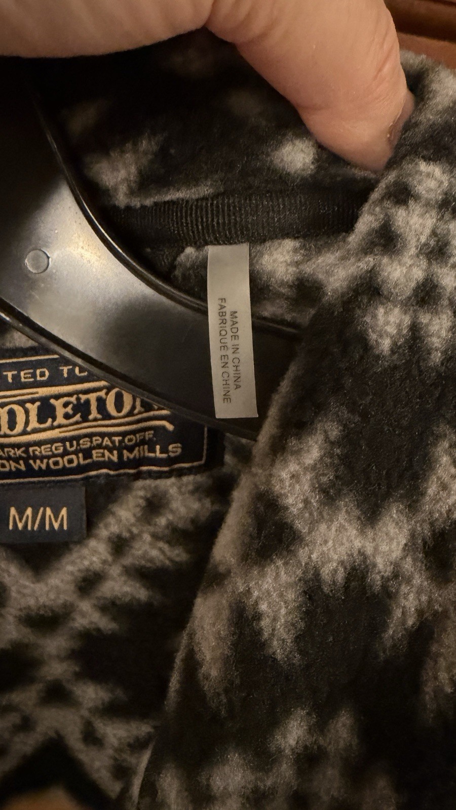 Pendleton BLACK/SILVER GRAY GEOMETRIC Half-Zip Sh… - image 5