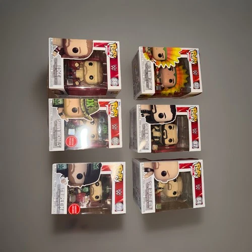 Funko Pop Lot WWE 6 Ricky, Drew McIntyre, Stone Cold,Edge , Shawn M & Triple H