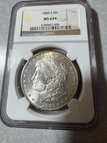 1885 S  Morgan Silver Dollar,  NGC  MS63 PLUS - Beautiful Blast White Coin