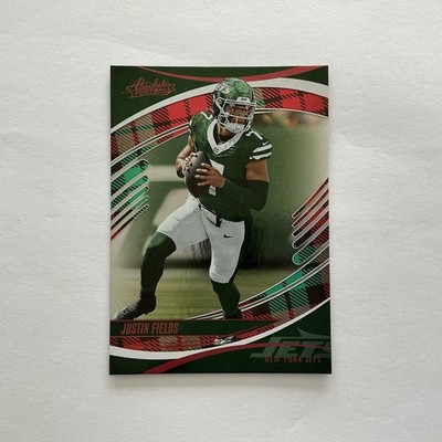 2025 Absolute Justin Fields Red & Green Plaid No.3 Jets